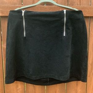 Faux suede mini skirt